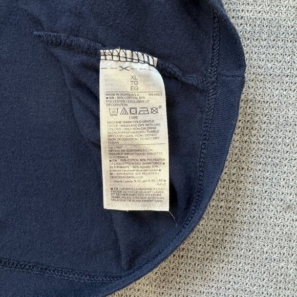 Old Navy Mens Navy Blue T-Shirt Sunset Basketball Court Palm Trees Graphic Sz XL - Picture 5 of 9